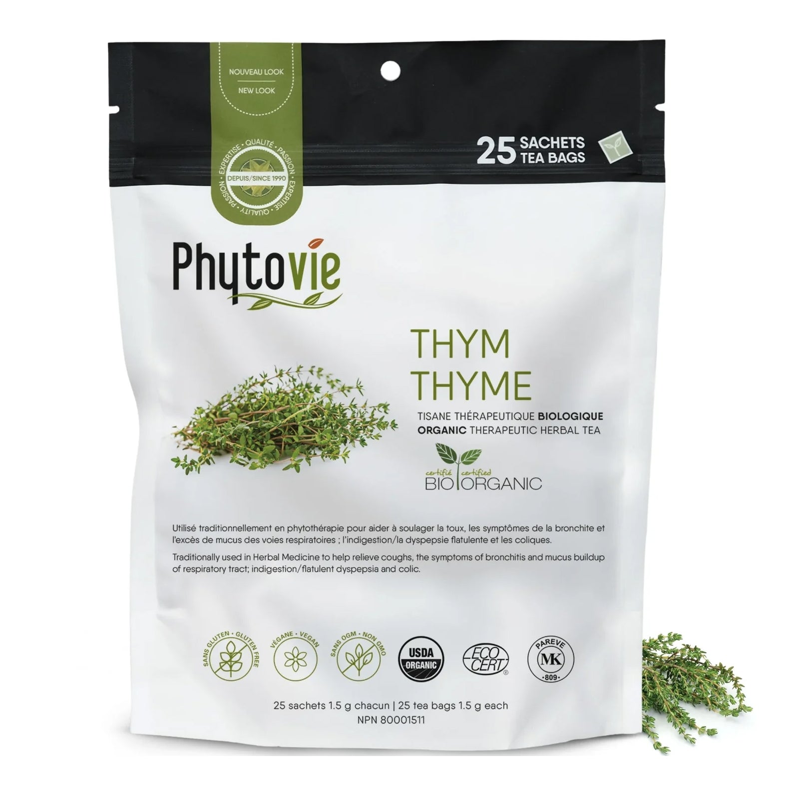Tisane de Thym - Expectorant - Phytovie - 25 ou 50 sachets